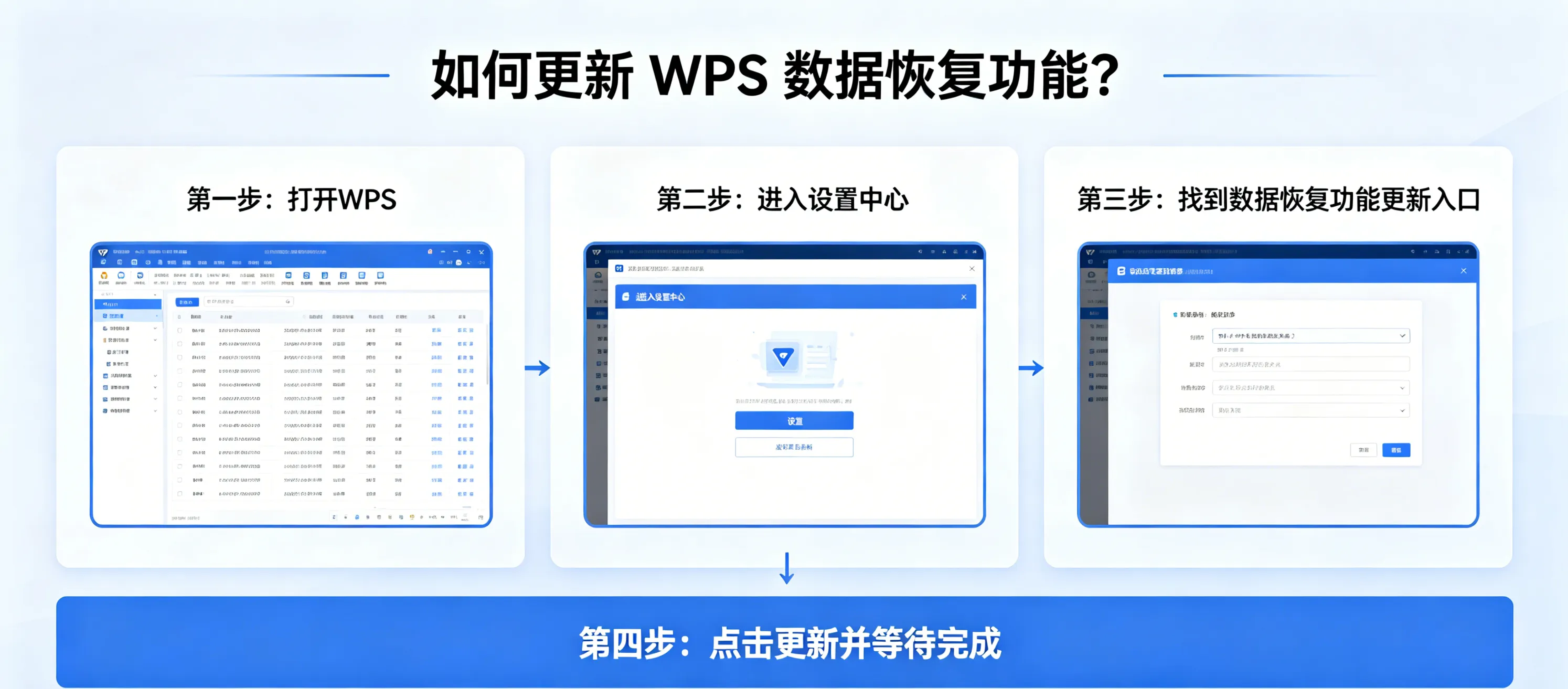 如何更新 WPS 数据恢复功能？